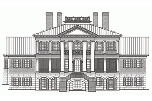 Exterior - Rear Elevation for Classical House Plan #137-211 - 5 bed, 6 bath