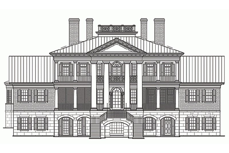 House Design - Exterior - Rear Elevation for Classical House Plan #137-211 - 5 bed, 6 bath