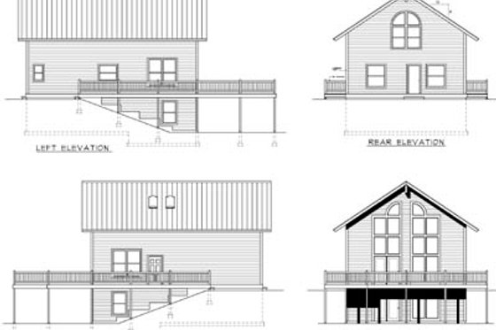 Exterior - Rear Elevation for Modern House Plan #100-457 - 2 bed, 2 bath