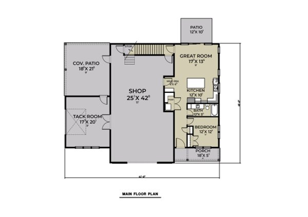 Farmhouse Floor Plan - Main Floor Plan #1070-196