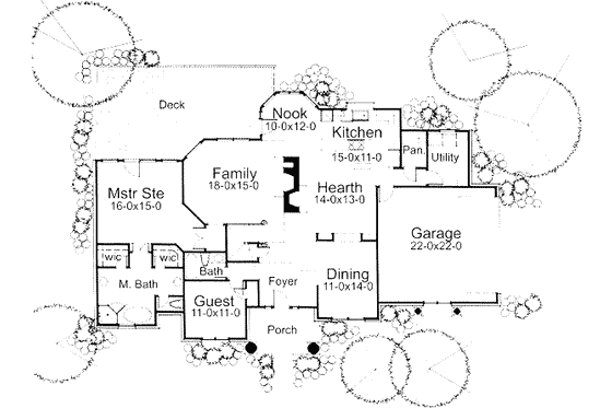 Floor Plan - Main Floor for Traditional House Plan #120-113 - 4 bed, 3 bath