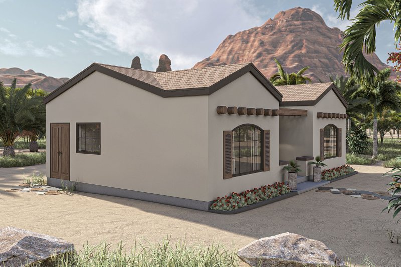 Architectural House Design - Exterior - Other Elevation 1 for Adobe / Southwestern House Plan #455-449 - 1 bed, 1 bath