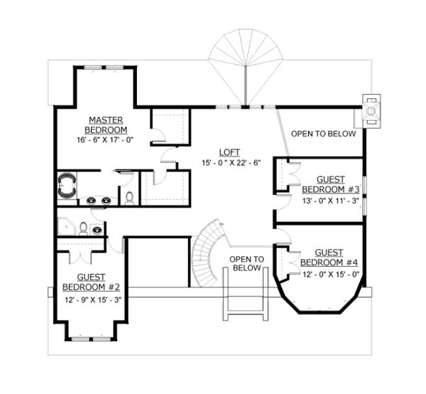 Traditional Floor Plan - Upper Floor Plan #524-11