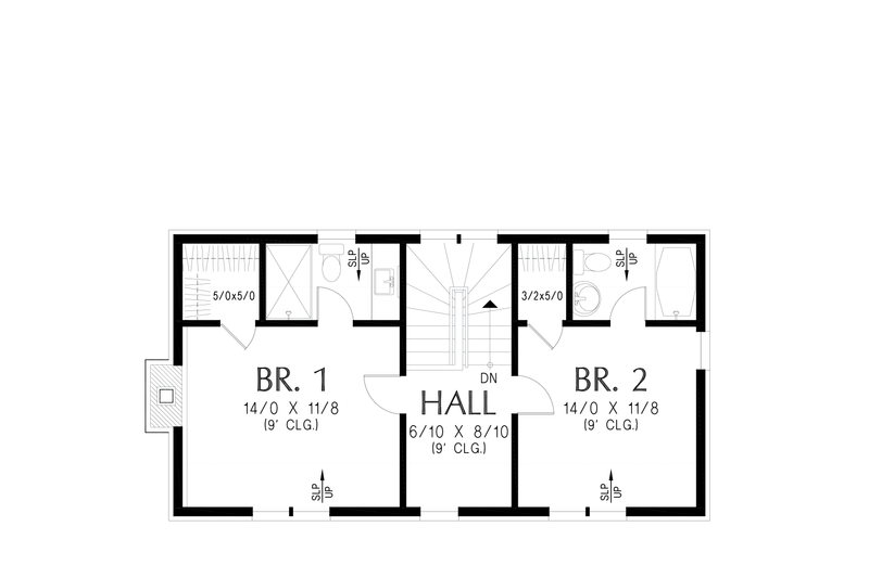 Dream House Plan - Floor Plan - Upper Floor for Cottage House Plan #48-1211 - 2 bed, 2.5 bath