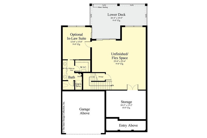 Architectural House Design - Floor Plan - Lower Floor for Country House Plan #930-495 - 4 bed, 3 bath