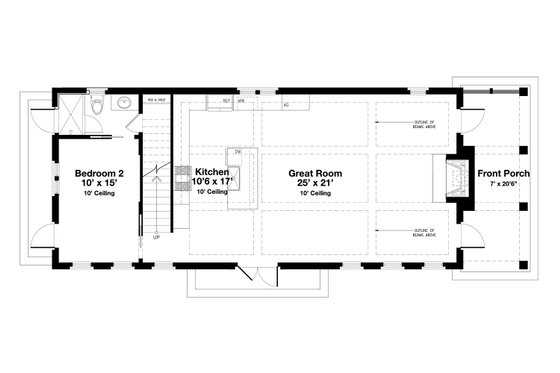 Floor Plan - Main Floor for Beach House Plan #443-18 - 4 bed, 3 bath