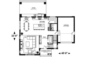 Floor Plan - Main Floor for Contemporary House Plan #23-2761 - 3 bed, 2.5 bath