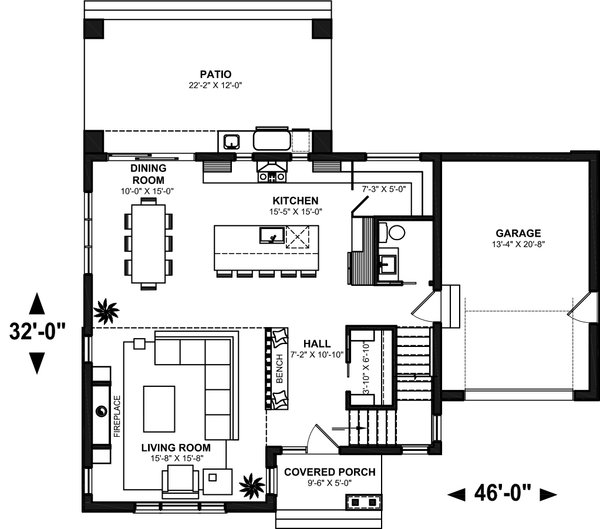 House Plan Design - Contemporary Floor Plan - Main Floor Plan #23-2761