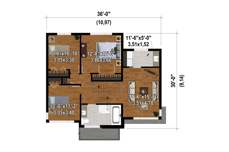 Contemporary Style House Plan 3 Beds 1 5 Baths 1662 Sq Ft Plan 25 4876 Houseplans Com