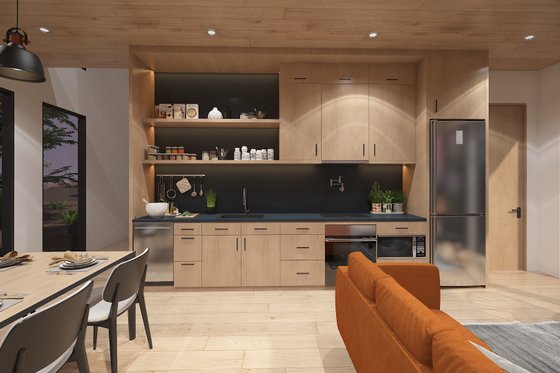 Interior - Kitchen for Modern House Plan #123-125 - 2 bed, 2 bath
