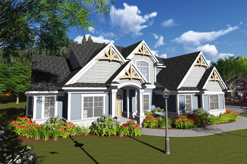 Dream House Plan - Craftsman Exterior - Front Elevation Plan #70-1252