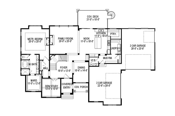 Floor Plan - Main Floor for European House Plan #920-86 - 7 bed, 5 bath