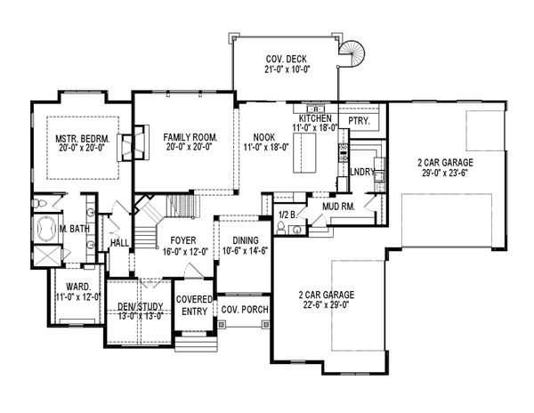 House Plan Design - European Floor Plan - Main Floor Plan #920-86