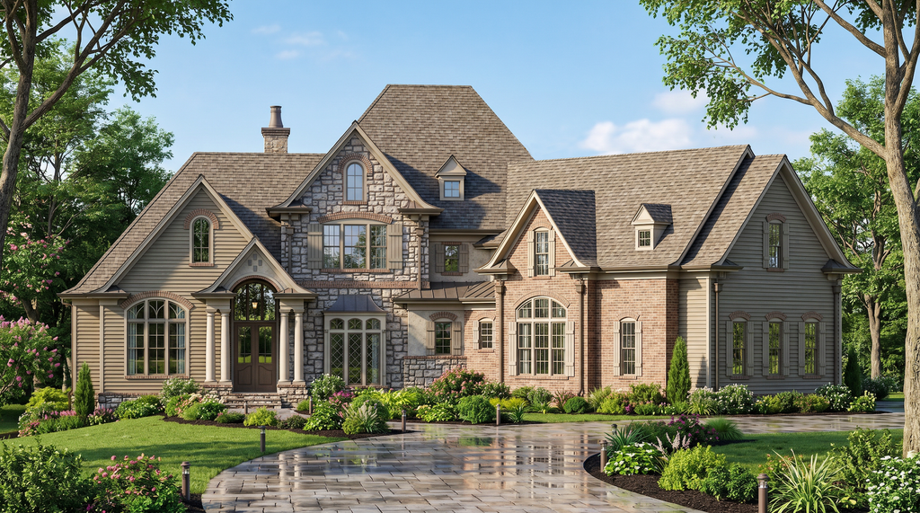 Exterior - Front Elevation 2 for Traditional House Plan #54-716 - 4 bed, 3 bath