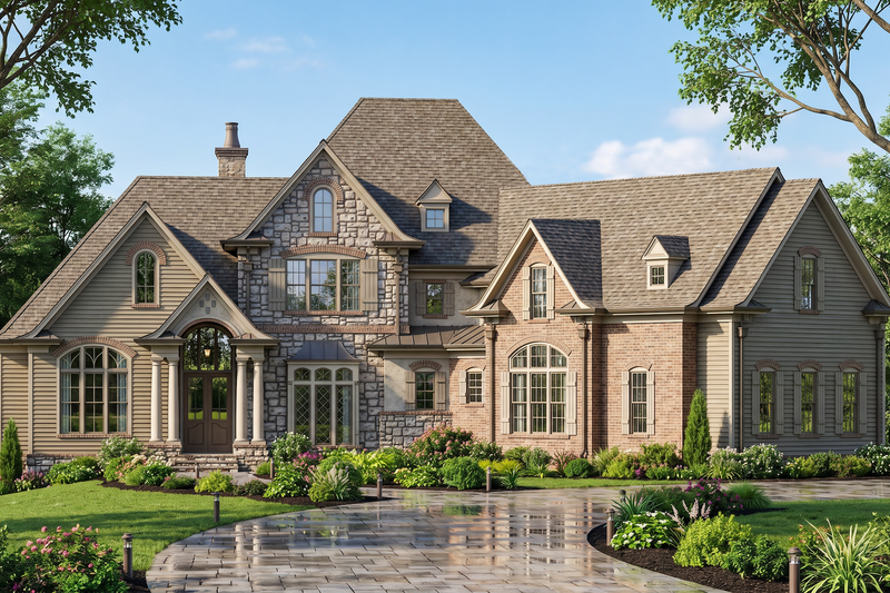 House Model Pattern Traditional Style House Plan - 4 Beds 3 Baths 4152 Sq/Ft Plan #54-716 ...