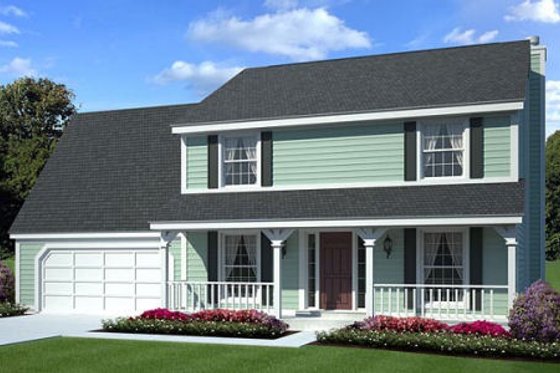 Exterior - Front Elevation for Traditional House Plan #312-526 - 4 bed, 2.5 bath
