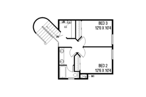 Floor Plan - Upper Floor for Country House Plan #60-140 - 3 bed, 2.5 bath