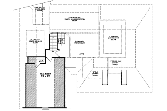 Floor Plan - Upper Floor for Southern House Plan #81-162 - 3 bed, 2.5 bath