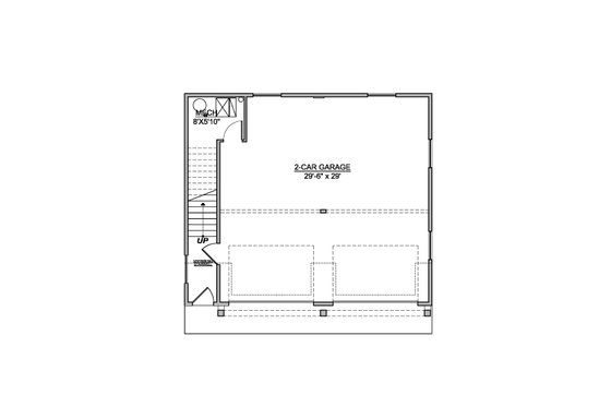 Floor Plan - Main Floor for Farmhouse House Plan #1073-43 - 2 bed, 1 bath