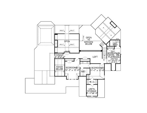 House Plan Design - Traditional Floor Plan - Upper Floor Plan #54-406