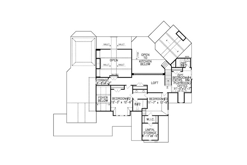 Home Plan - Floor Plan - Upper Floor for Traditional House Plan #54-406 - 4 bed, 3.5 bath