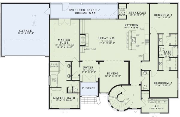 Home Plan - European Floor Plan - Main Floor Plan #17-2573