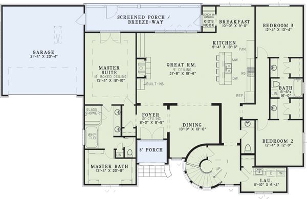 Dream House Plan - European Floor Plan - Main Floor Plan #17-2573