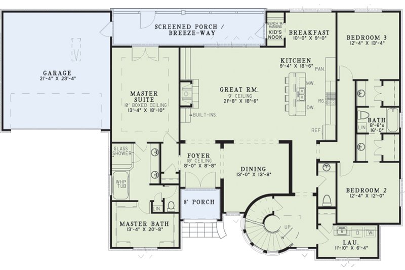 Architectural House Design - Floor Plan - Main Floor for European House Plan #17-2573 - 4 bed, 3.5 bath