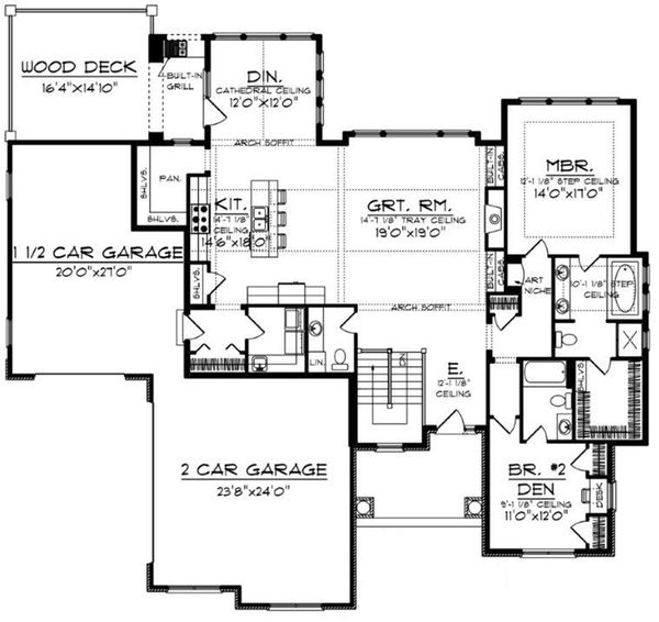 Home Plan - Craftsman Floor Plan - Main Floor Plan #70-919