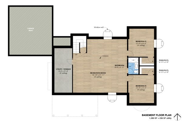 Traditional Floor Plan - Lower Floor Plan #933-4