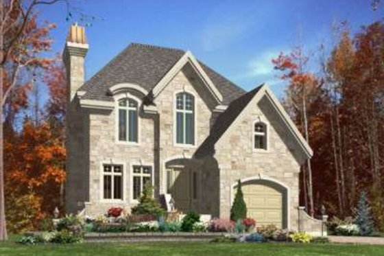 Exterior - Front Elevation for European House Plan #138-107 - 3 bed, 1.5 bath