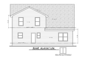 Exterior - Rear Elevation for Cottage House Plan #20-2486 - 3 bed, 2.5 bath