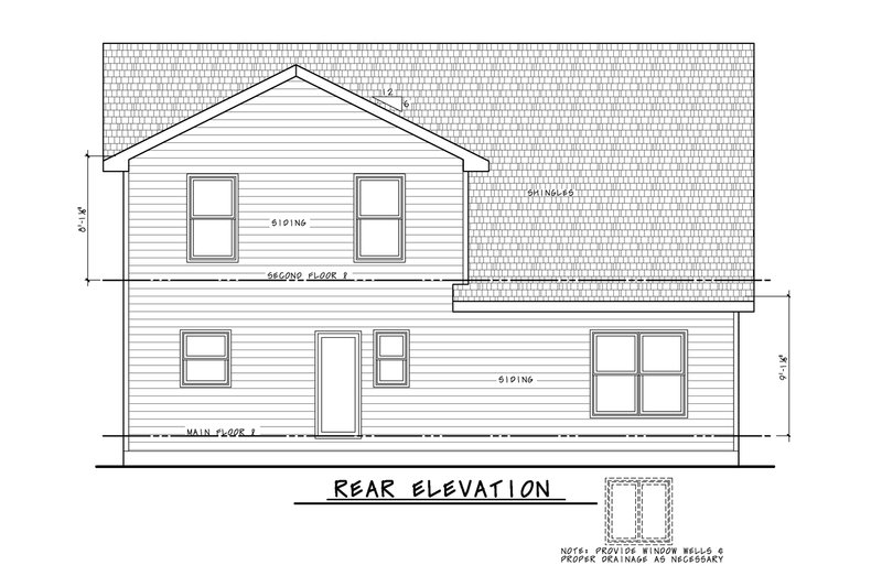 Dream House Plan - Exterior - Rear Elevation for Cottage House Plan #20-2486 - 3 bed, 2.5 bath