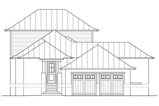 Exterior - Rear Elevation for Beach House Plan #426-21 - 4 bed, 3 bath