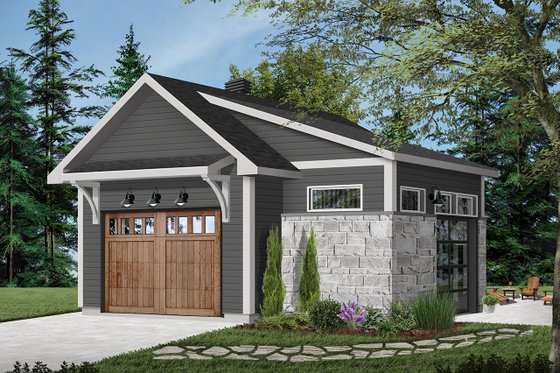 Exterior - Front Elevation 4 for Craftsman House Plan #23-2717, 0 bath