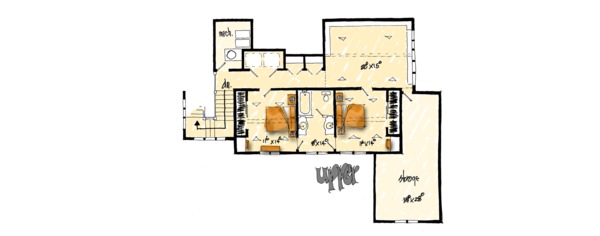 Architectural House Design - European Floor Plan - Upper Floor Plan #942-38
