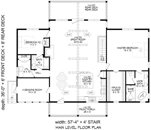 Southern Style House Plan - 2 Beds 2 Baths 2294 Sq/Ft Plan #932-1082 ...