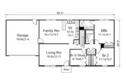 Ranch Style House Plan - 3 Beds 2 Baths 1288 Sq/Ft Plan #57-471 
