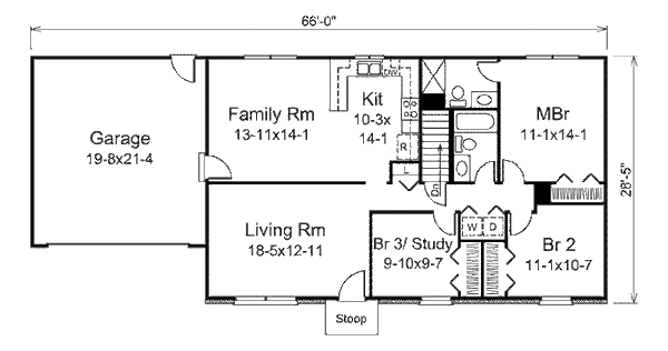 Ranch Floor Plan - Main Floor Plan #57-471