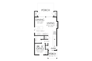 Floor Plan - Main Floor for Cottage House Plan #48-1102 - 3 bed, 3 bath