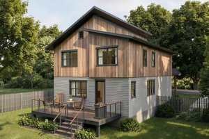 Exterior - Rear Elevation for Modern House Plan #79-316 - 3 bed, 2.5 bath