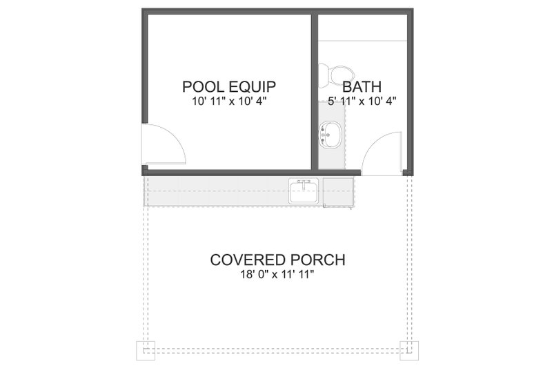 House Blueprint - Floor Plan - Main Floor for Traditional House Plan #1060-493, 1 bath