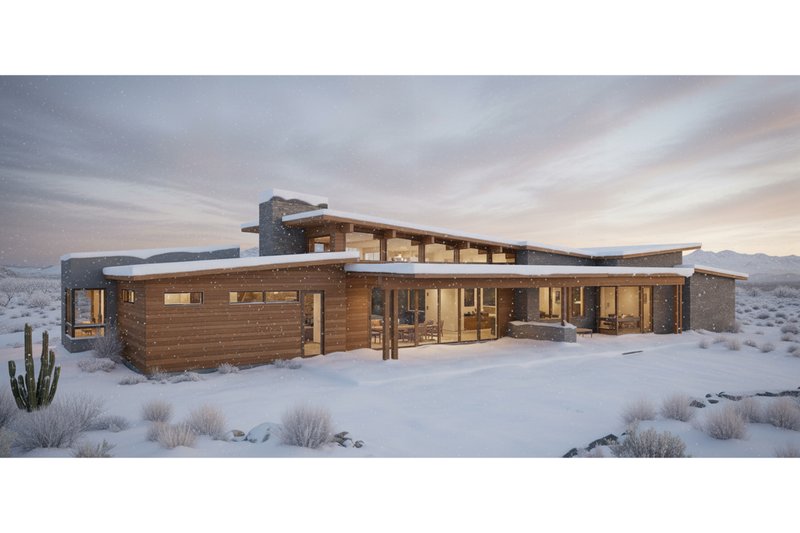 House Blueprint - Exterior - Rear Elevation for Modern House Plan #892-48 - 3 bed, 3.5 bath
