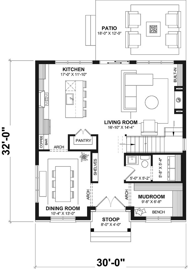 Dream House Plan - Farmhouse Floor Plan - Main Floor Plan #23-341