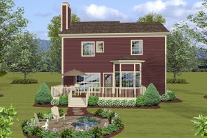 Exterior - Rear Elevation for Craftsman House Plan #56-722 - 3 bed, 2.5 bath