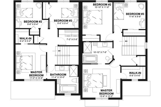 Floor Plan - Upper Floor for Country House Plan #23-2807 - 3 bed, 1.5 bath
