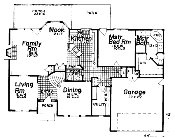 Home Plan - Traditional Floor Plan - Main Floor Plan #52-141