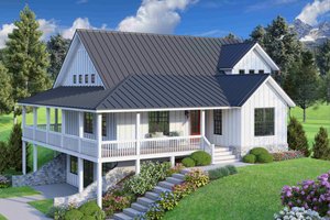 House Blueprint - Country Exterior - Front Elevation Plan #932-1363