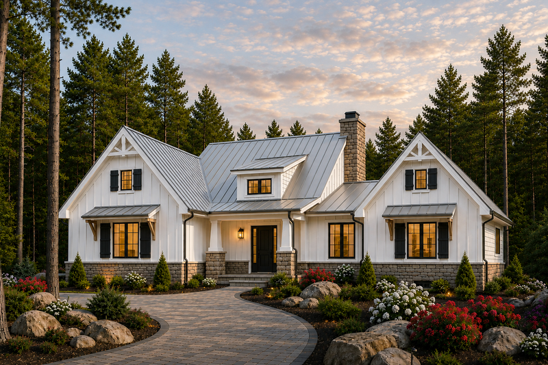 House Blueprint - Exterior - Front Elevation 4 for Farmhouse House Plan #928-439 - 3 bed, 3.5 bath