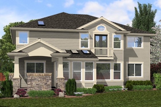 Exterior - Rear Elevation for Traditional House Plan #132-569 - 5 bed, 3 bath